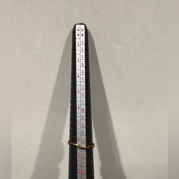 Adjustable Gold Tone Double Teardrop Red Stone Ring - Picture 7 of 7